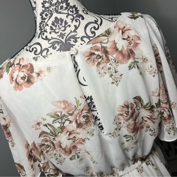 Torrid Boho Floral Chiffon Flutter Sleeve Skater Dress Size 1X Bridal Beach - Picture 12 of 16